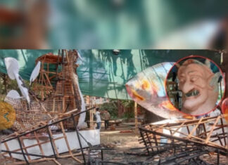 রহস্যজনক আগুনে পুড়লো ফ্যাসিবাদের মুখাকৃতি