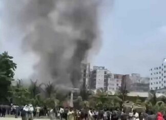 উত্তরায় বিমানবাহিনীর যুদ্ধবিমান বিধ্বস্ত, নিহত ২০,আহত ১৭১